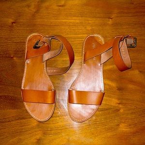 Madewell ankle strap sandal, brown, size 8